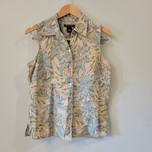 Vintage 90s Linen Sleeveless Top  Size 10